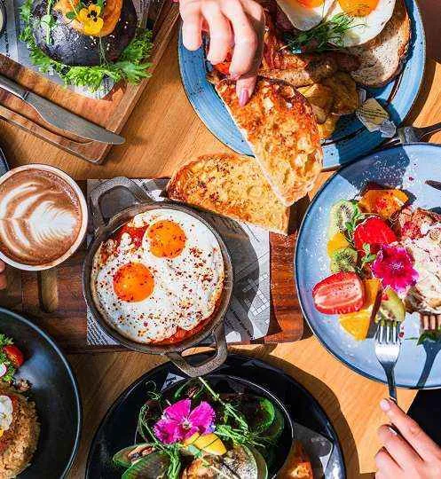 Breakfast offered at White Noise Caffee