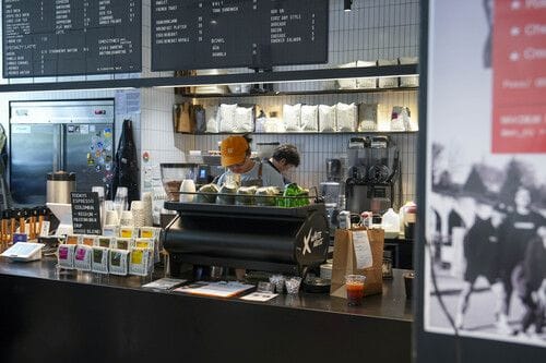 barista creating latte art